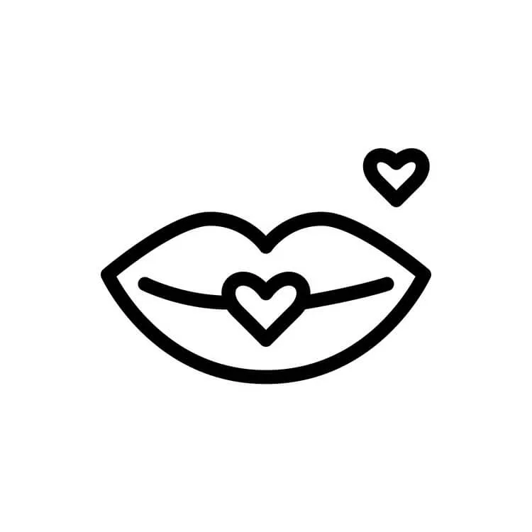 Lippen mit Herzen Zeichnung