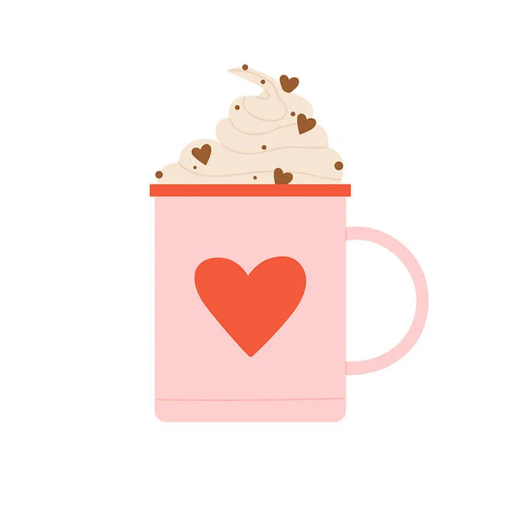 Tasse à café avec un coeur