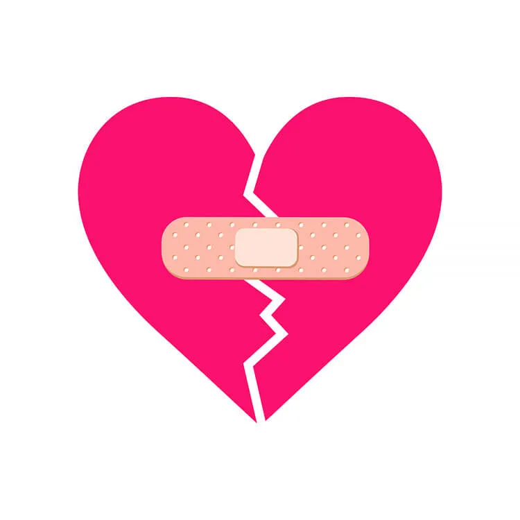 Ροζ καρδιά με Band-Aid Σχέδιο