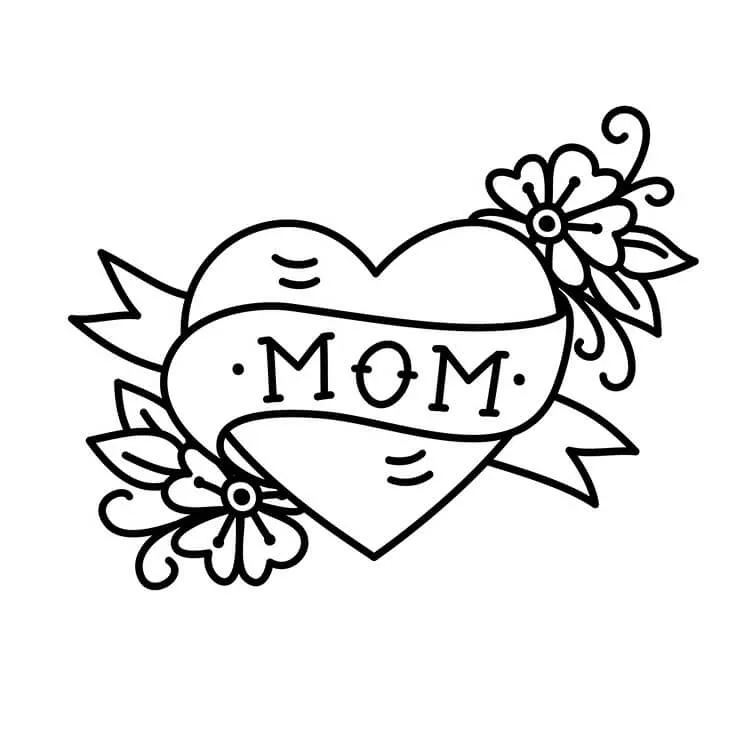 Tatuering mamma hjärta ritning