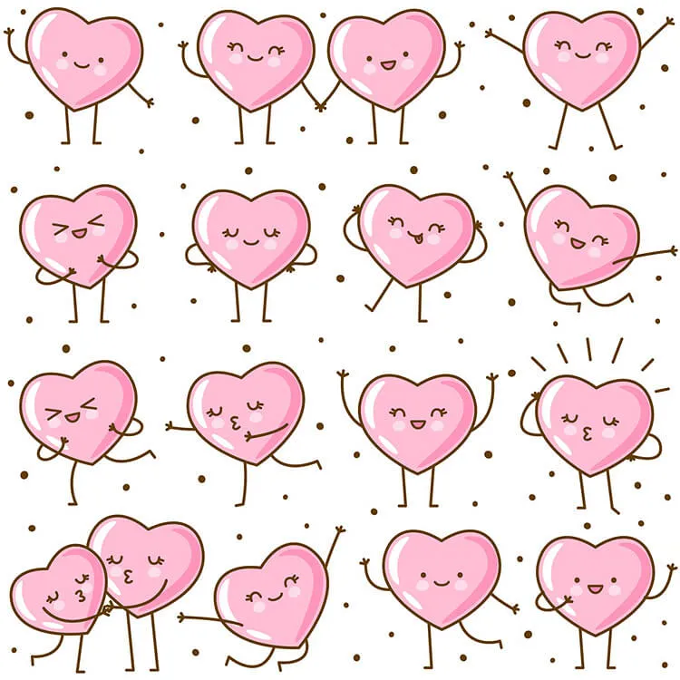 Søte rosa hjerter