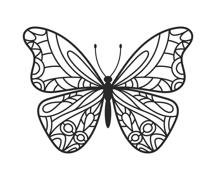 Handgetekende vlinder