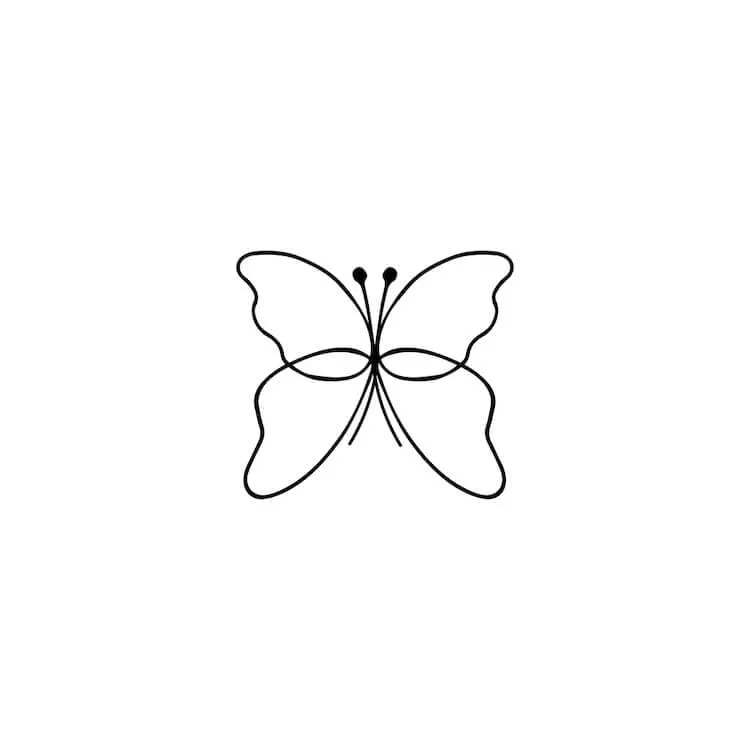 Butterfly simplu contur simplu