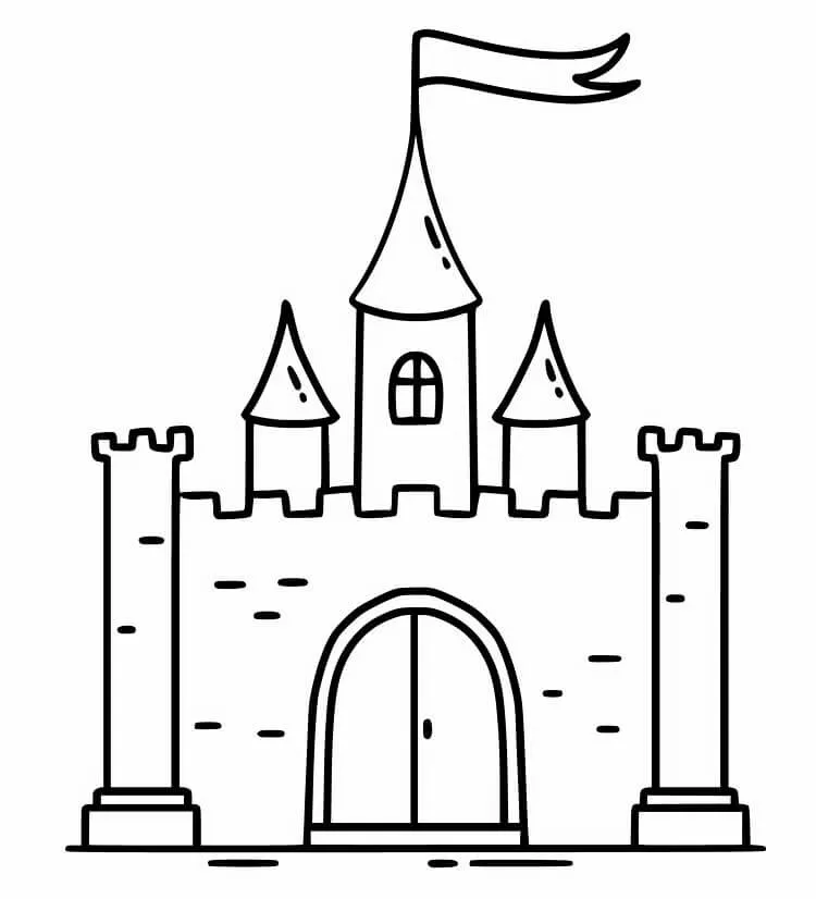 Desenho fácil de um castelo