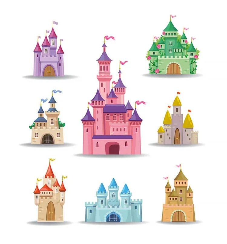 Acht kleurrijke kastelen