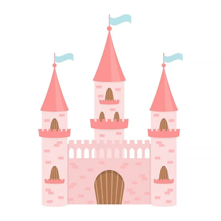 Castelo da princesa cor-de-rosa