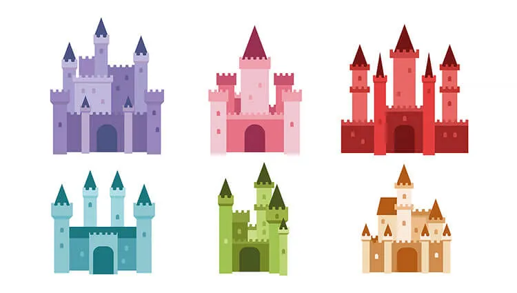 Seks gotiske slott