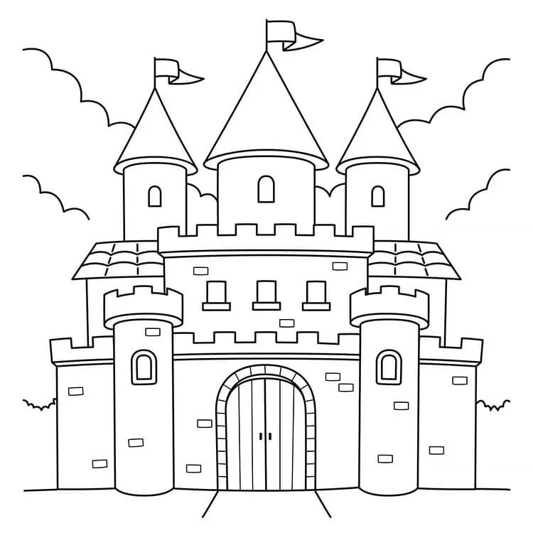 Tekening koninklijk kasteel