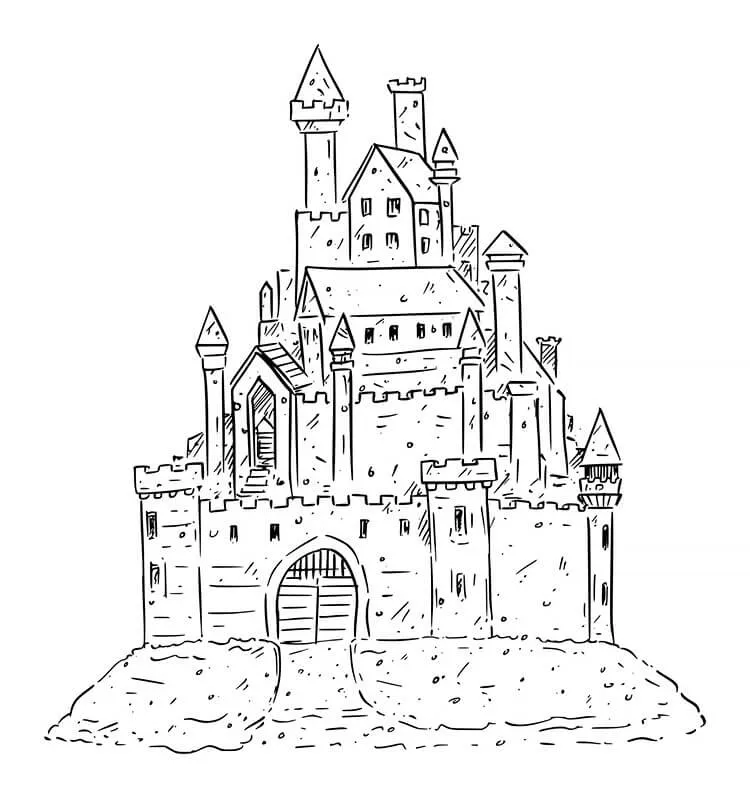 Egyszerű kastély rajz