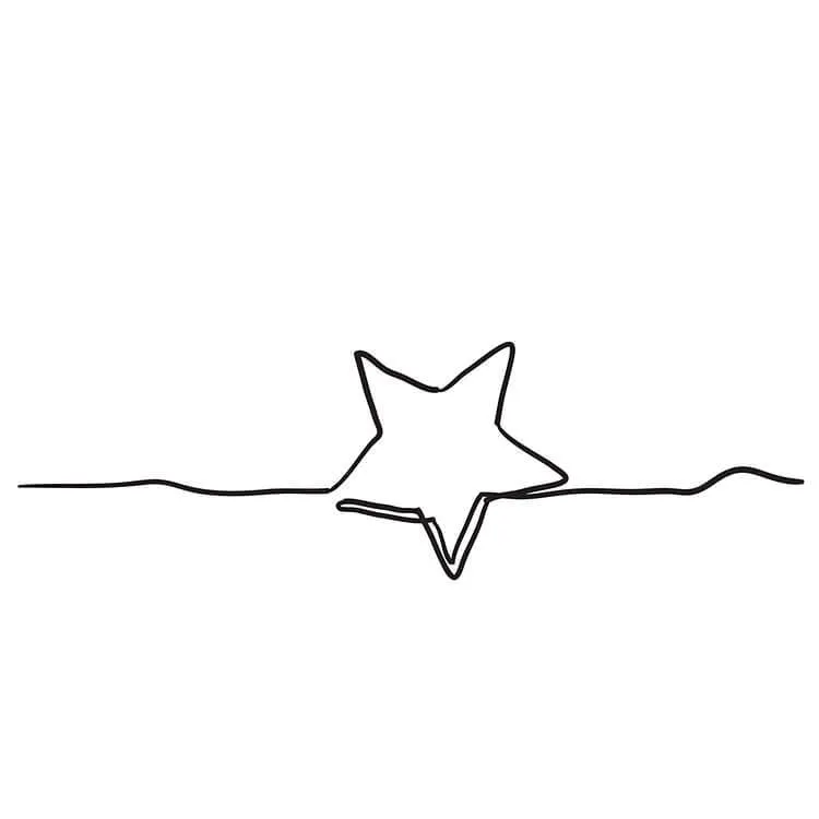 Kontinuierliche Linie Stern Zeichnung
