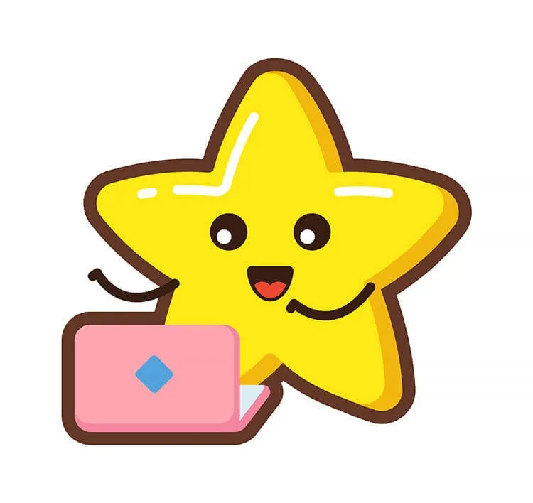 Csillag egy laptopon rajz