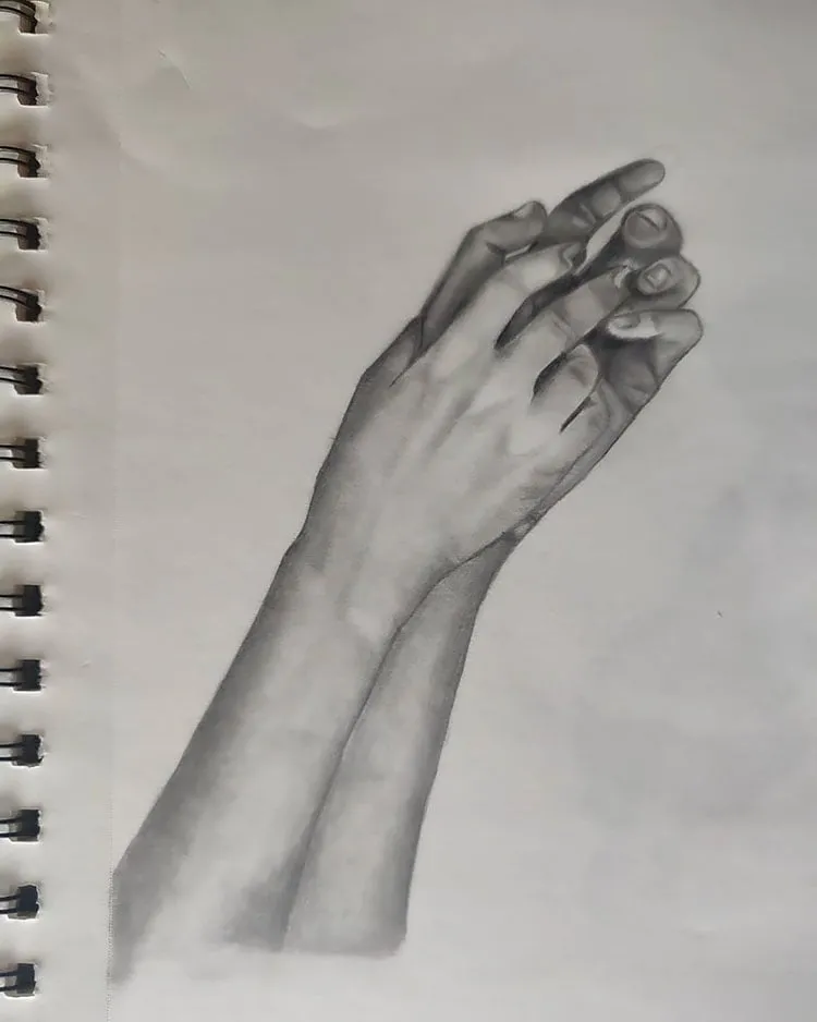 祈りの手の描画