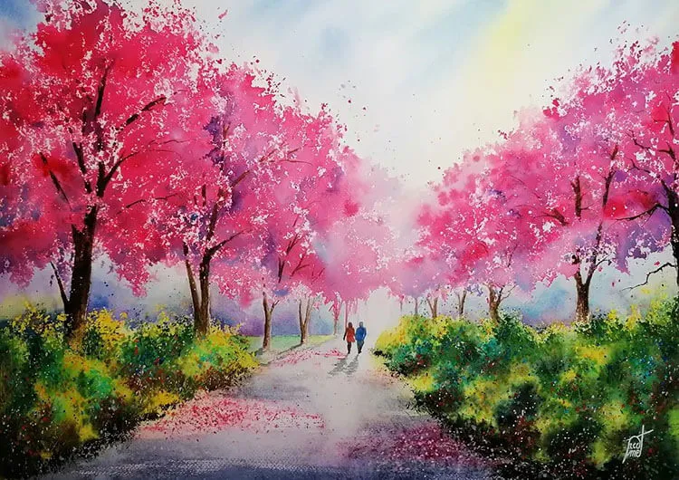 Pintura Flores de cerezo