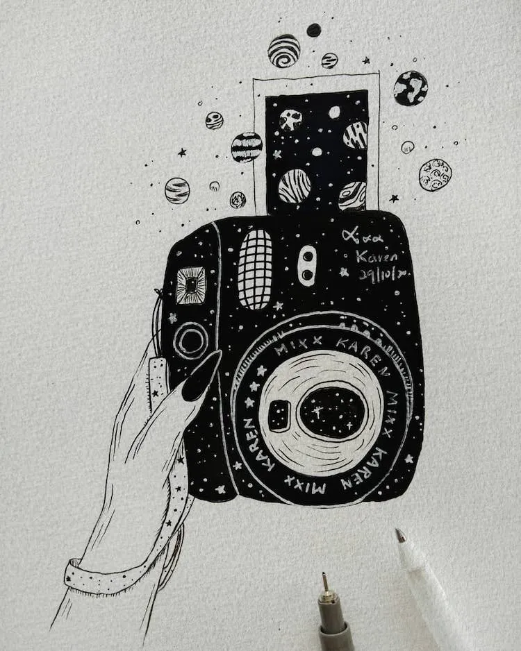 desenho de uma máquina fotográfica