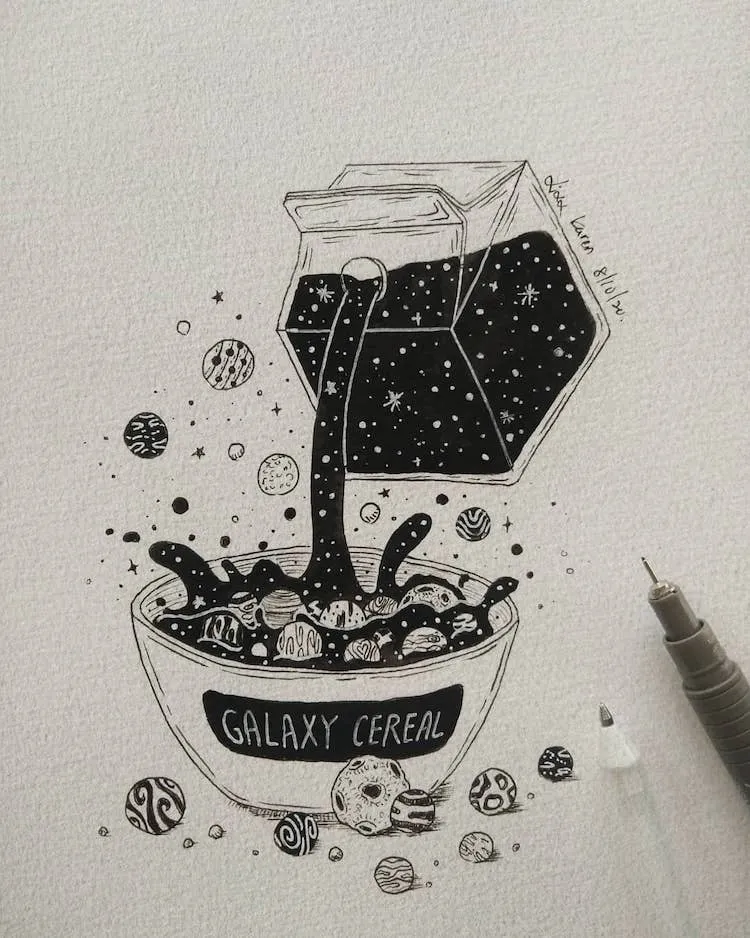 disegno di cereali con galassia